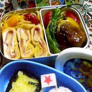 ポケットモンスターのお弁当箱でお弁当１　女性向き